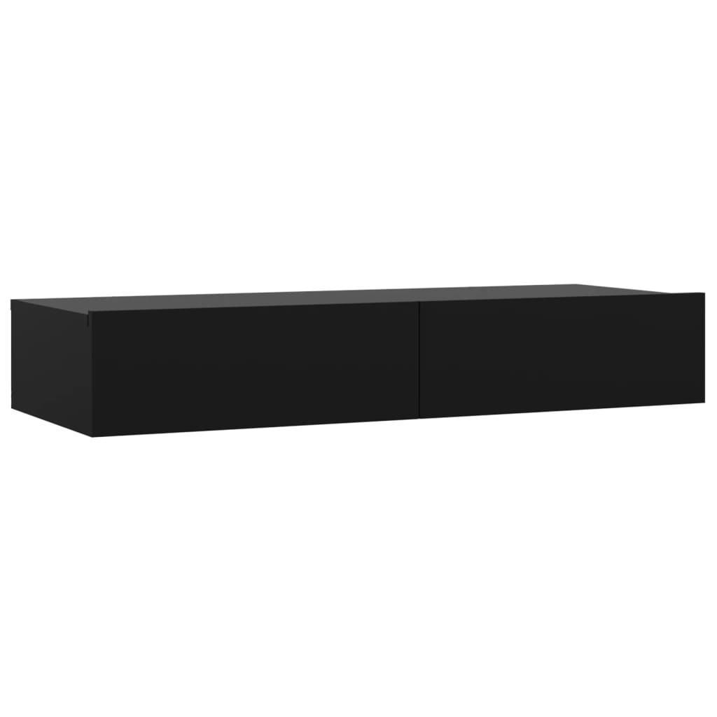 Tv-meubel met LED-verlichting 90x35x15,5 cm zwart