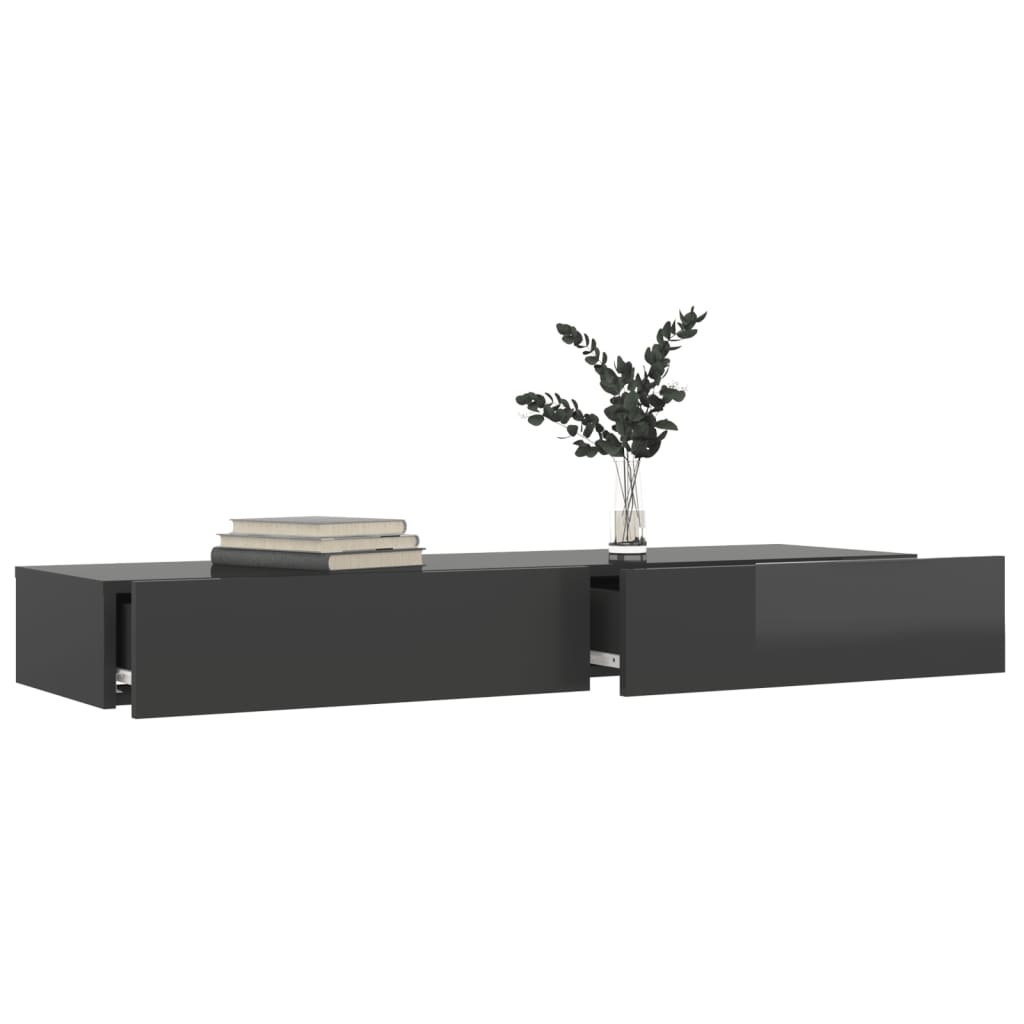 Tv-meubel met LED-verlichting 120x35x15,5 cm hoogglans grijs