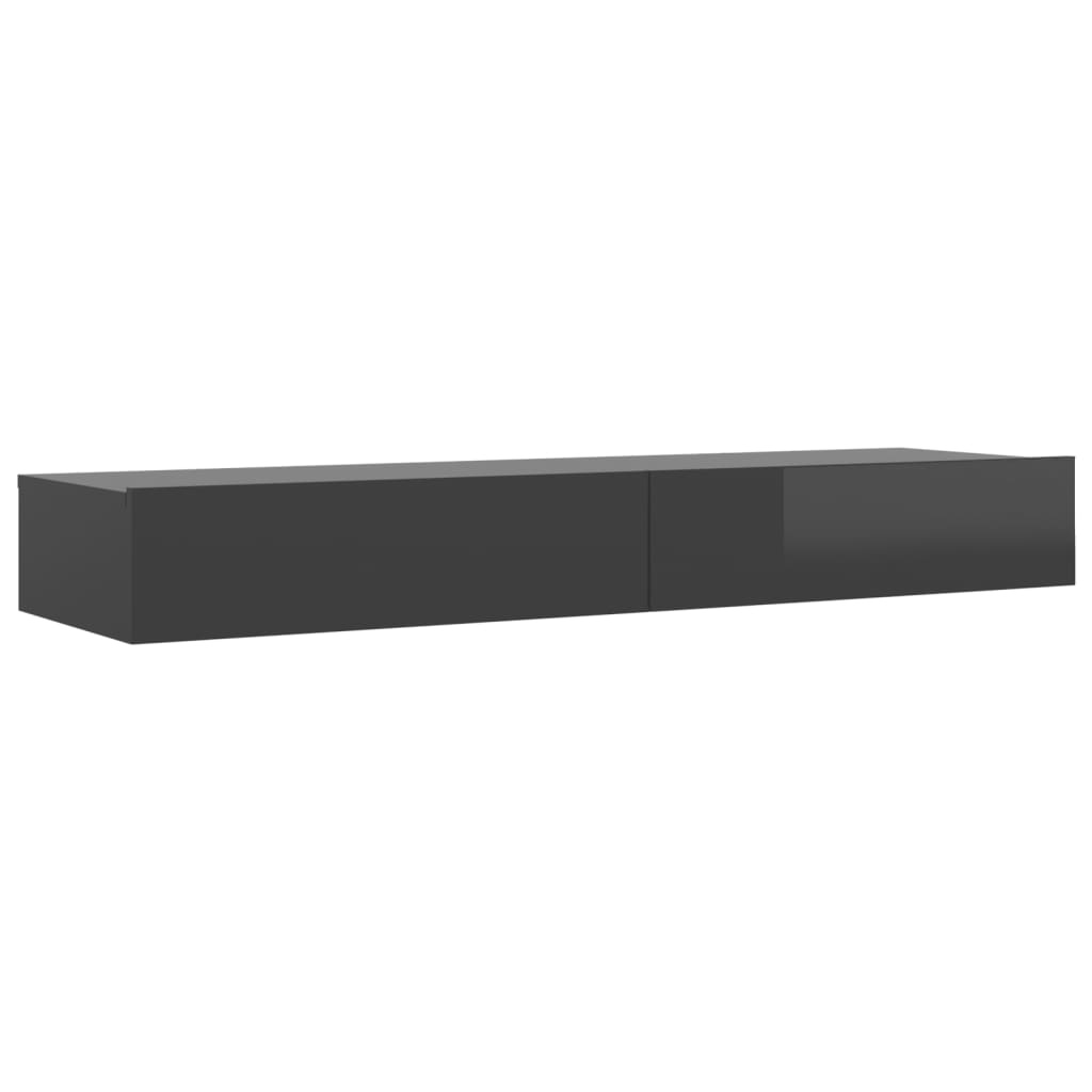 Tv-meubel met LED-verlichting 120x35x15,5 cm hoogglans grijs