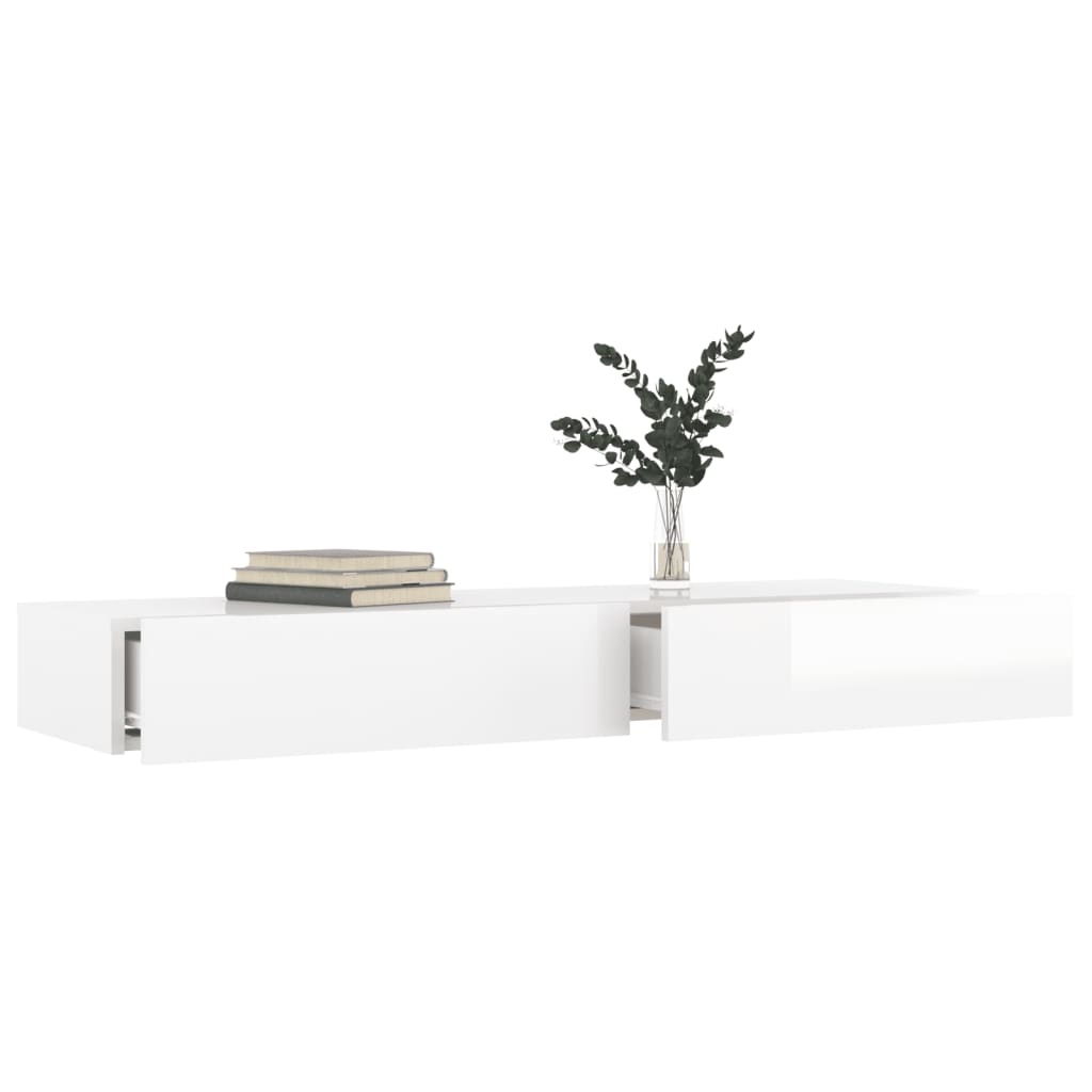 Tv-meubel met LED-verlichting 120x35x15,5 cm hoogglans wit