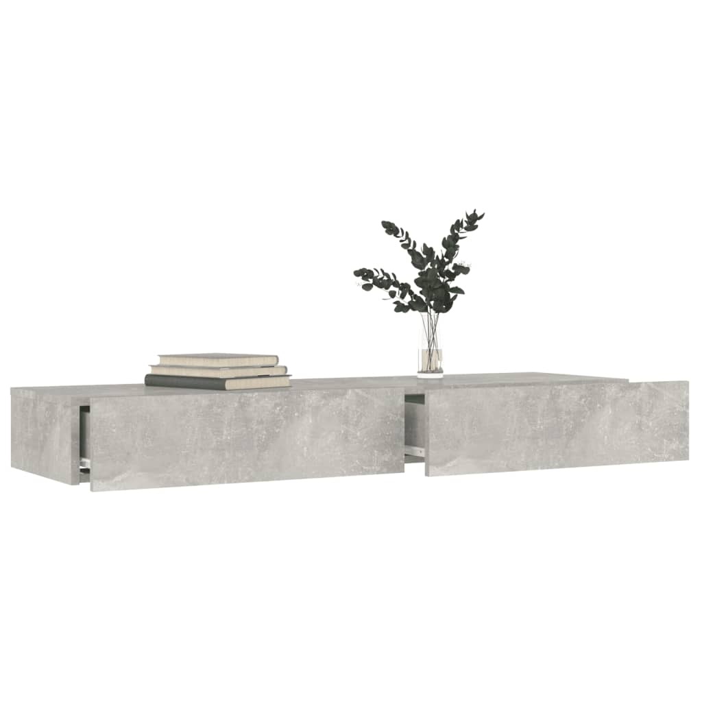 Tv-meubel met LED-verlichting 120x35x15,5 cm betongrijs