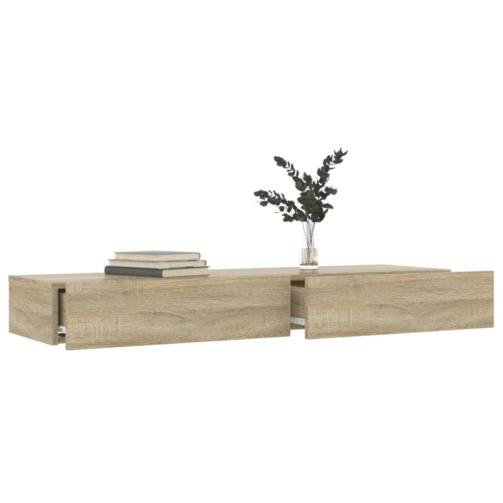 Tv-meubel met LED-verlichting 120x35x15,5 cm sonoma eikenkleur