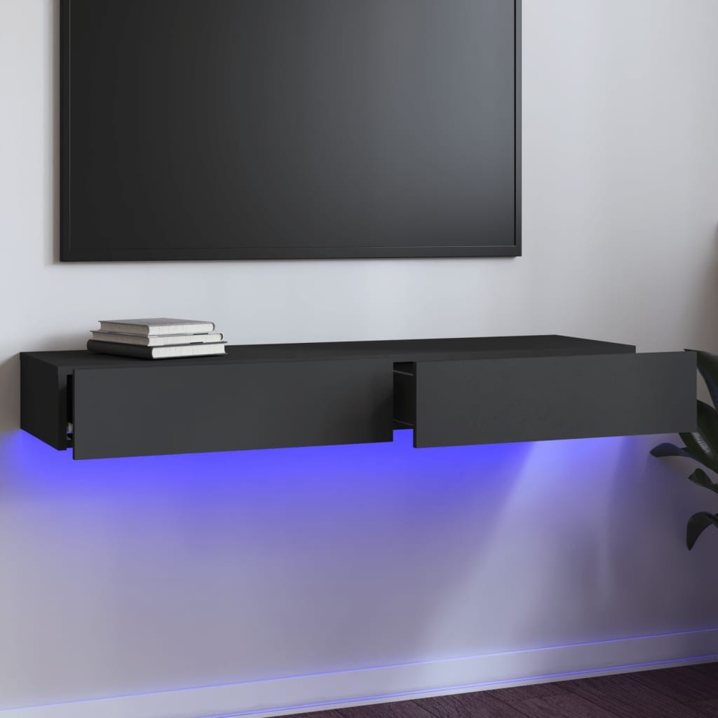 Tv-meubel met LED-verlichting 120x35x15,5 cm grijs