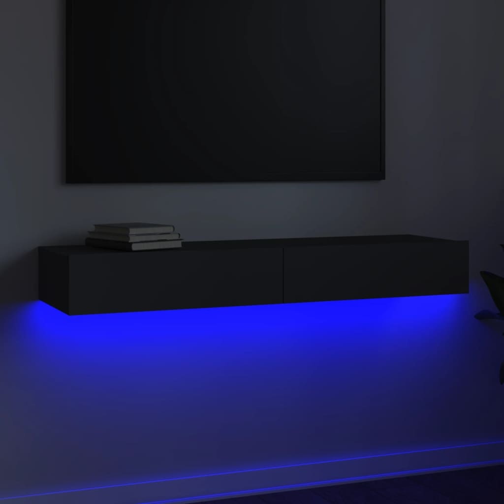 Tv-meubel met LED-verlichting 120x35x15,5 cm grijs