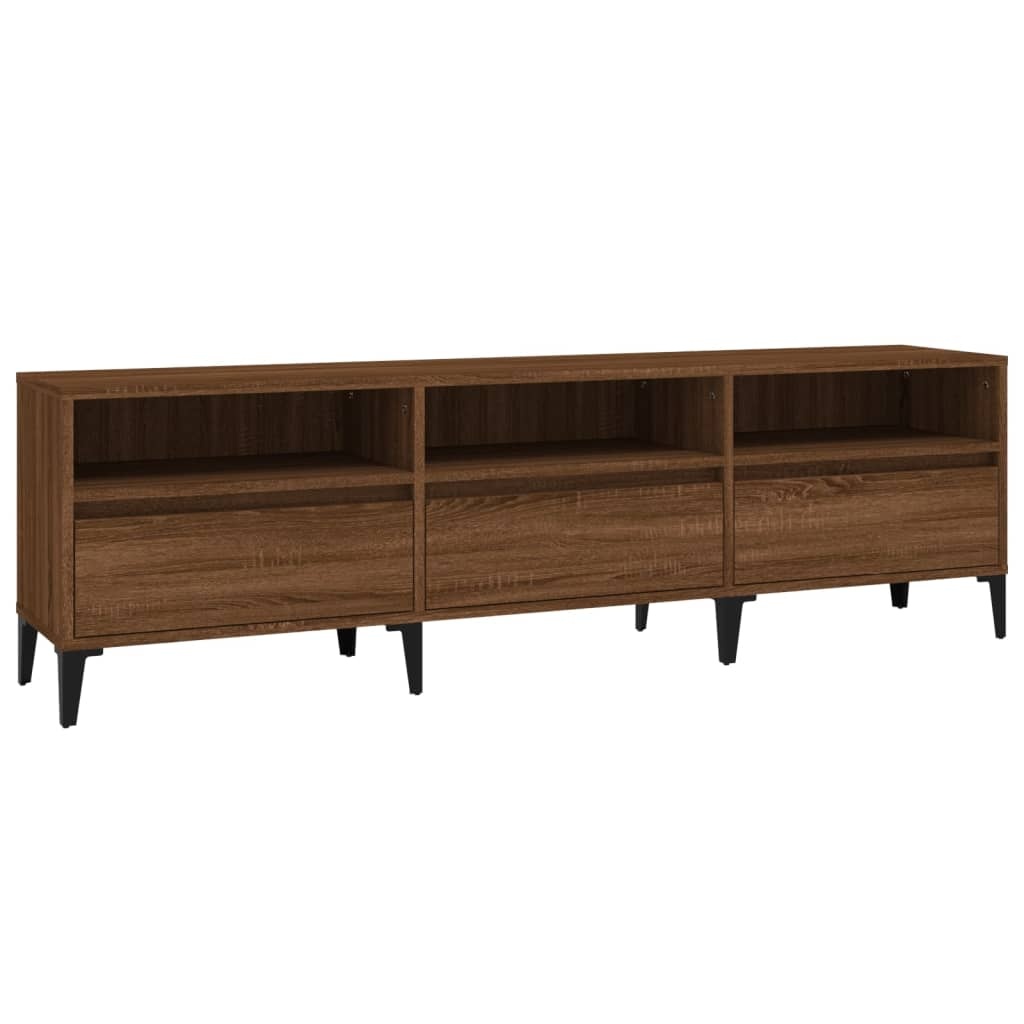 Tv-meubel 150x30x44,5 cm bewerkt hout bruineikenkleurig