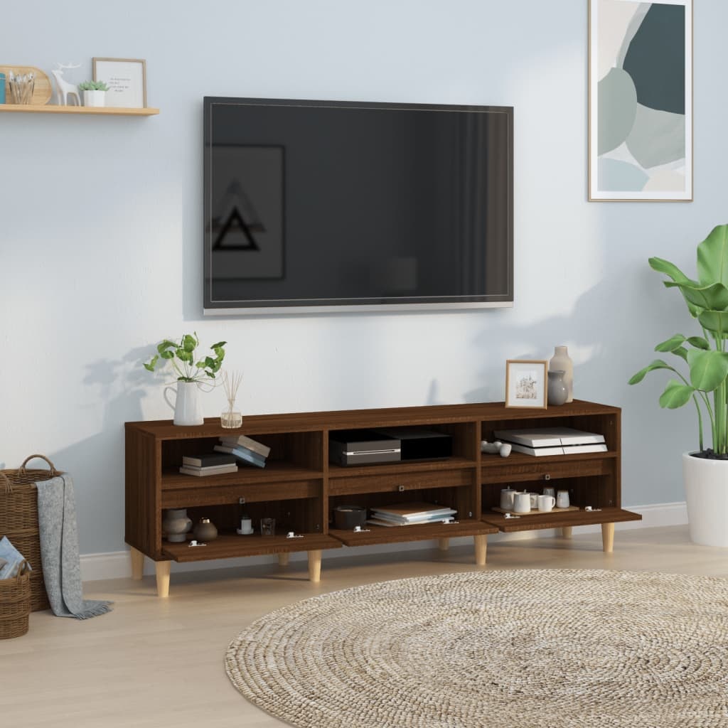 Tv-meubel 150x30x44,5 cm bewerkt hout bruineikenkleurig