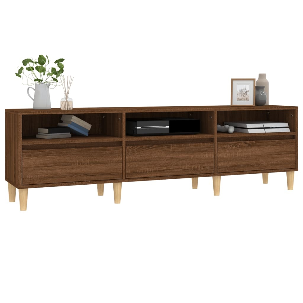 Tv-meubel 150x30x44,5 cm bewerkt hout bruineikenkleurig