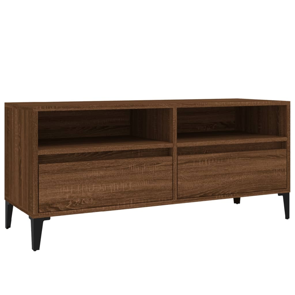 Tv-meubel 100x34,5x44,5 cm bewerkt hout gerookt eikenkleurig