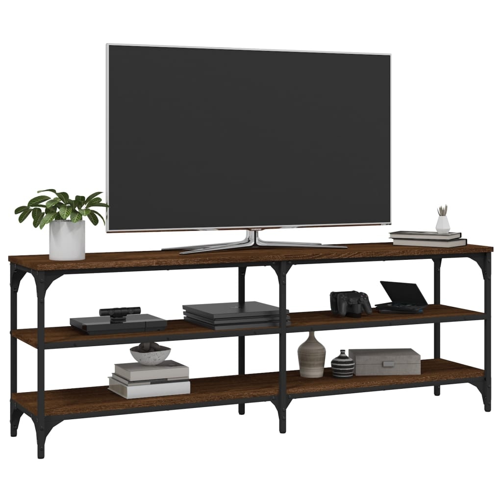 Tv-meubel 140x30x50 cm bewerkt hout bruineikenkleurig