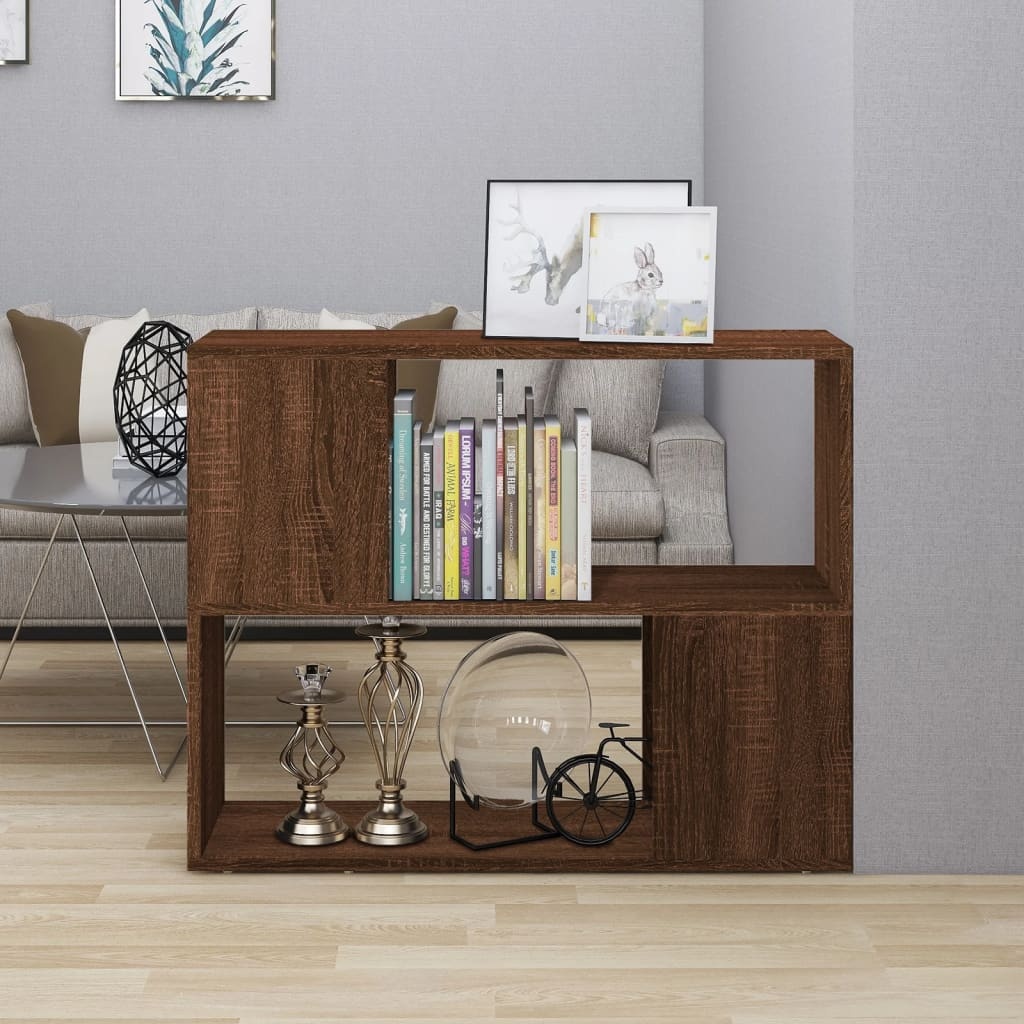 Boekenkast/kamerscherm 80x24x63 cm bruineikenkleurig