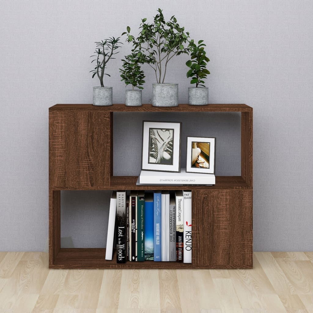 Boekenkast/kamerscherm 80x24x63 cm bruineikenkleurig