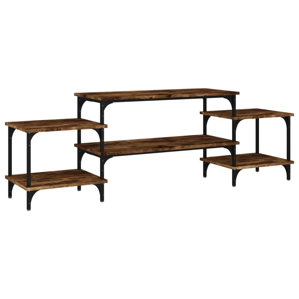 Tv-meubel 157x35x52 cm bewerkt hout gerookt eikenkleurig