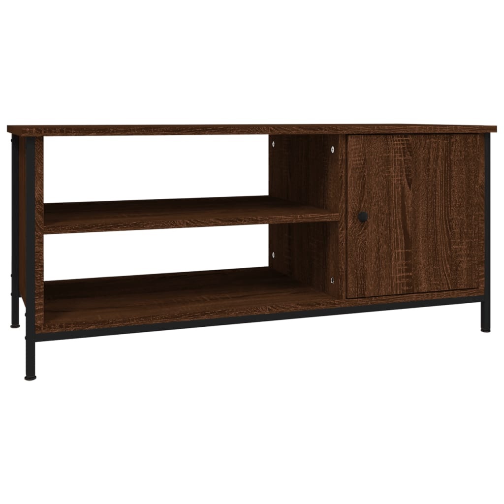 Tv-meubel 100x40x45 cm bewerkt hout bruineikenkleurig