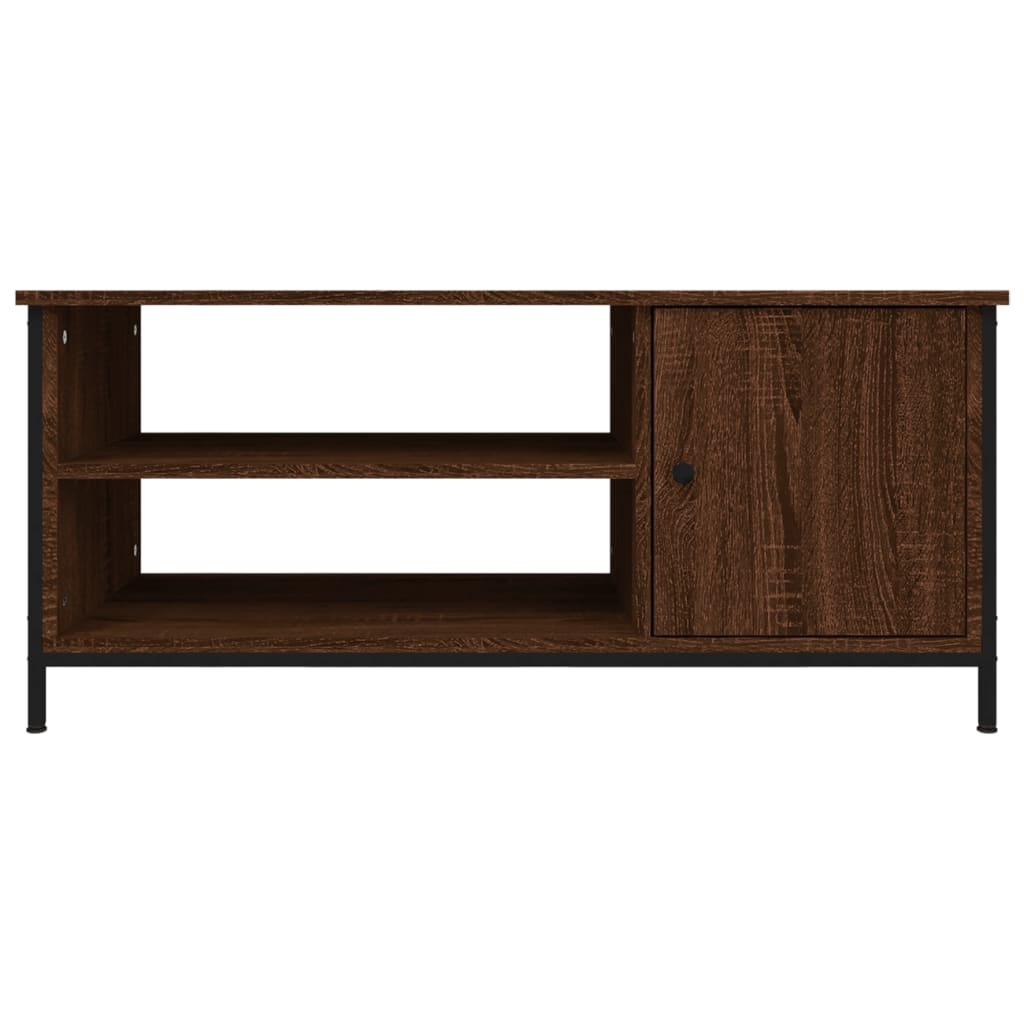 Tv-meubel 100x40x45 cm bewerkt hout bruineikenkleurig