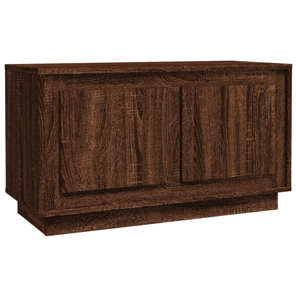 Tv-meubel 80x35x45 cm bewerkt hout bruineikenkleurig