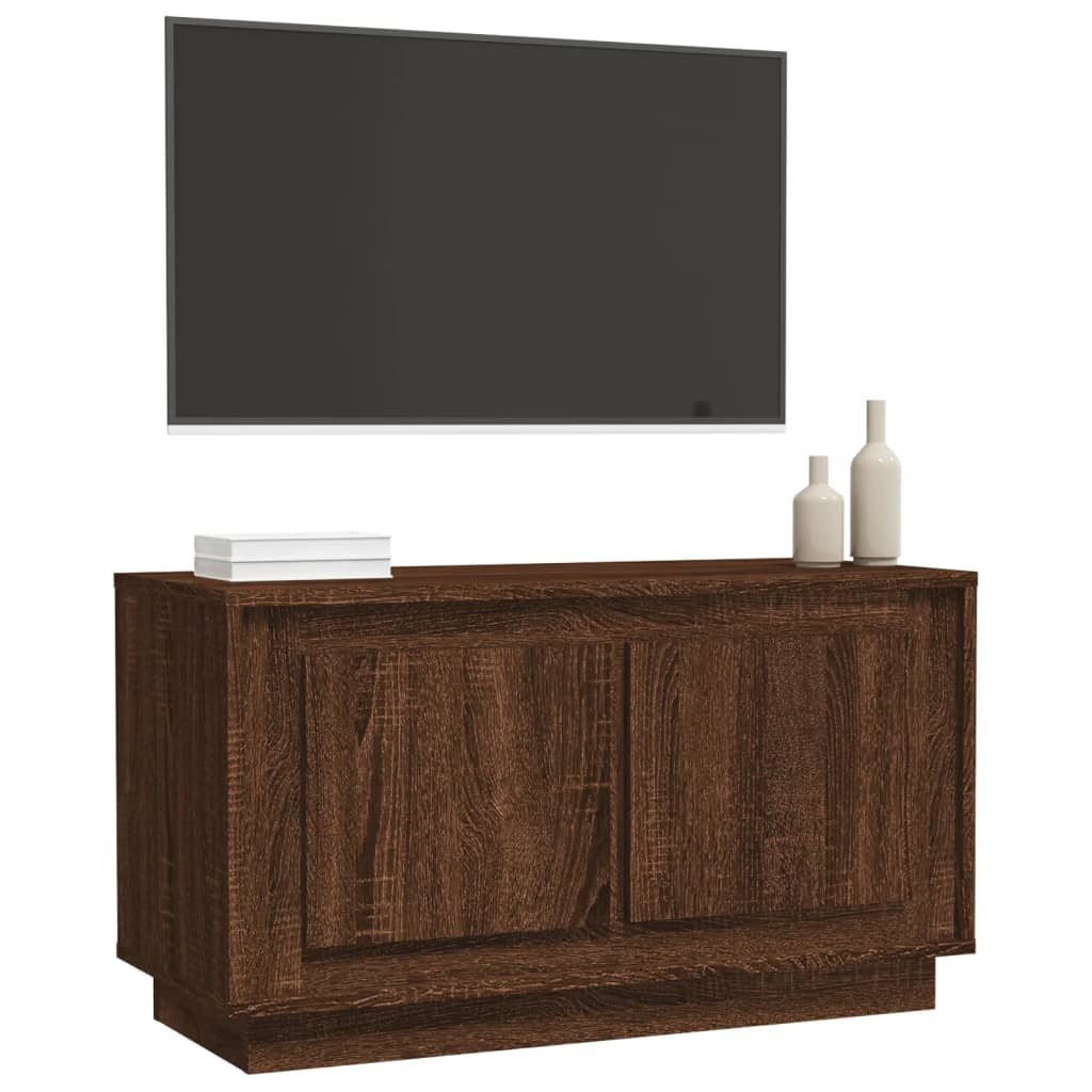 Tv-meubel 80x35x45 cm bewerkt hout bruineikenkleurig