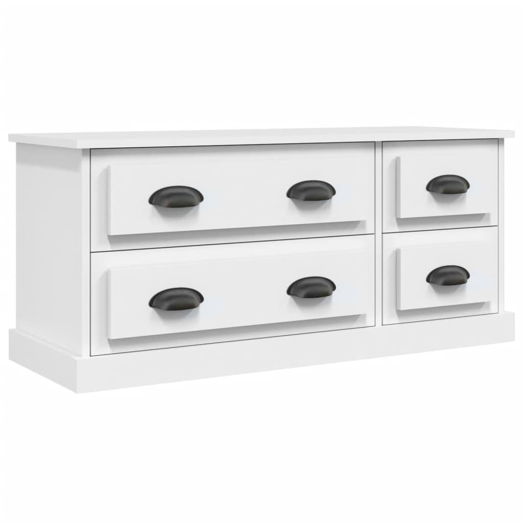 Tv-meubel 100x35,5x45 cm bewerkt hout wit