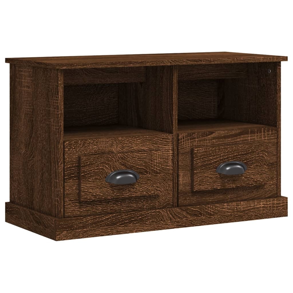 Tv-meubel 80x35x50 cm bewerkt hout bruineikenkleurig