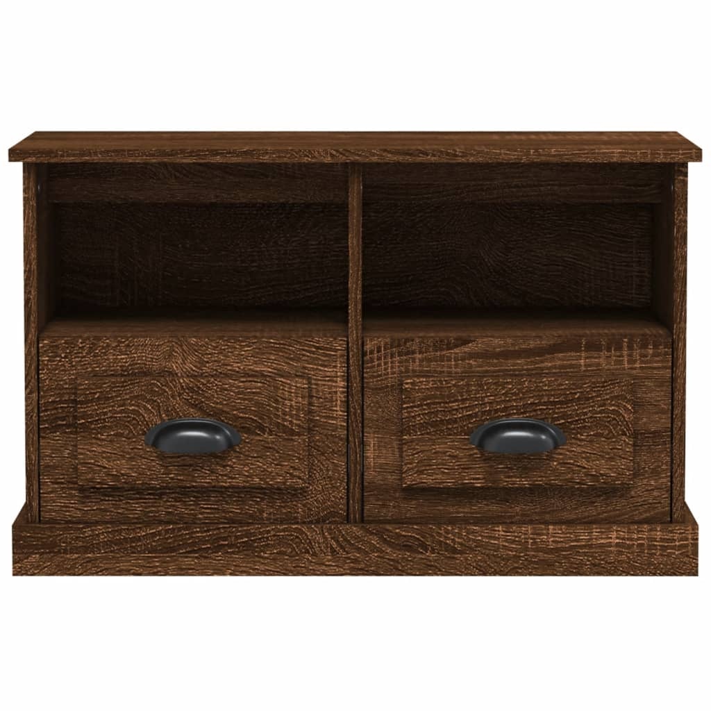 Tv-meubel 80x35x50 cm bewerkt hout bruineikenkleurig