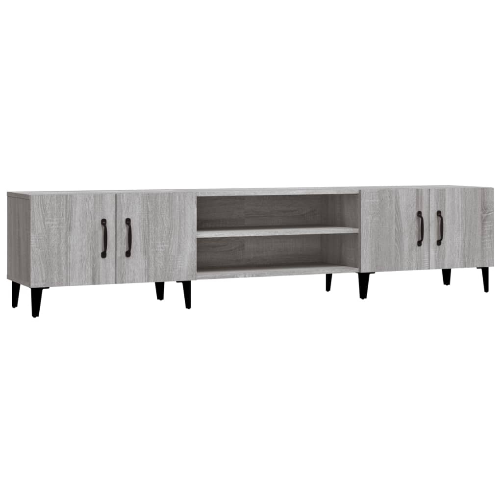 Tv-meubel 180x31,5x40 cm bewerkt hout grijs sonoma eikenkleurig