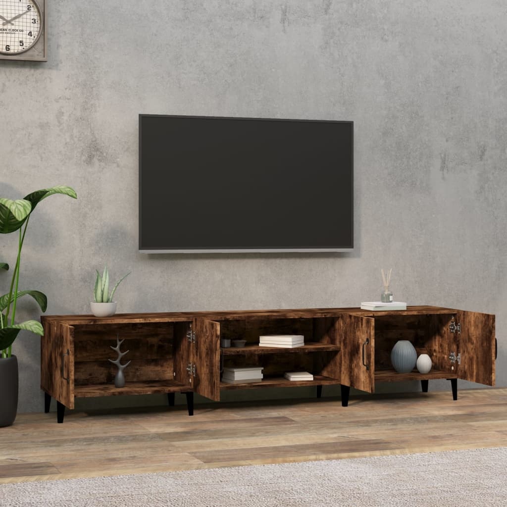 Tv-meubel 180x31,5x40 cm bewerkt hout gerookt eikenkleurig