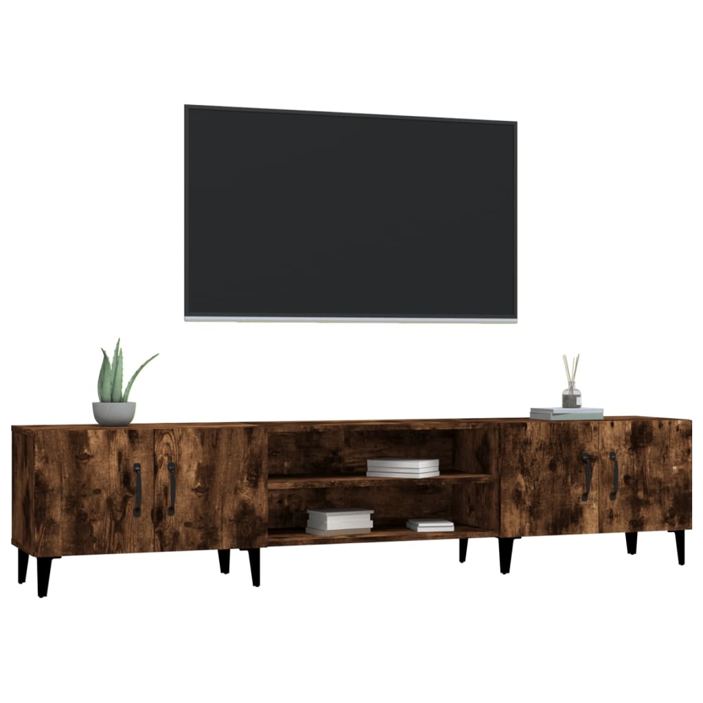 Tv-meubel 180x31,5x40 cm bewerkt hout gerookt eikenkleurig