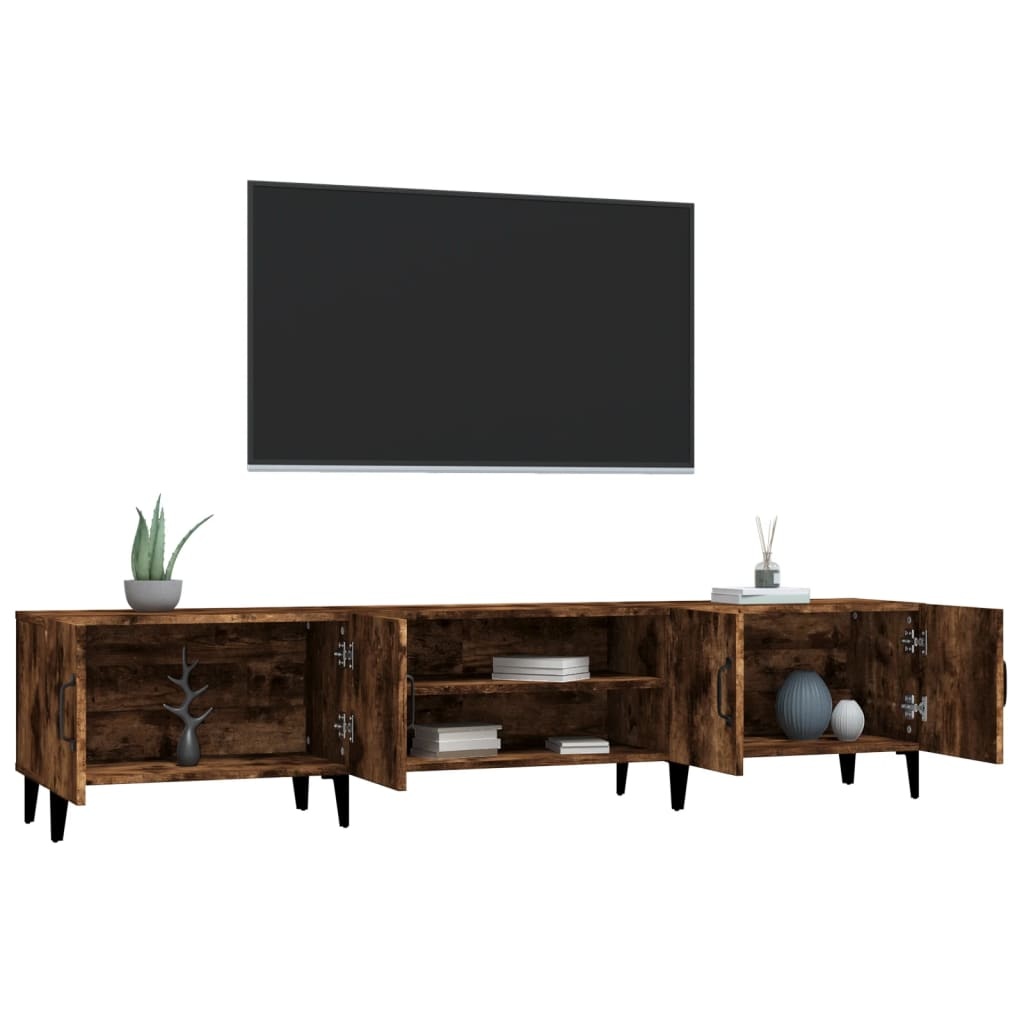 Tv-meubel 180x31,5x40 cm bewerkt hout gerookt eikenkleurig