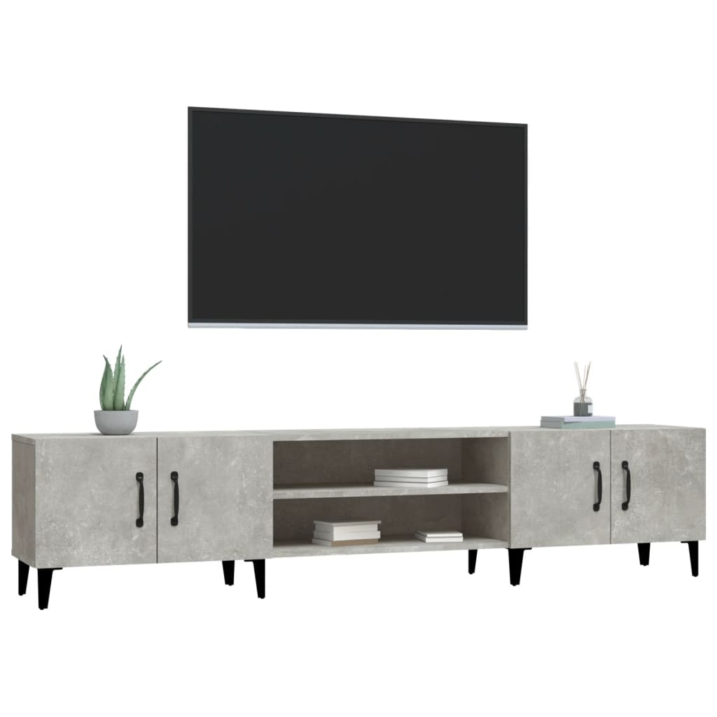 Tv-meubel 180x31,5x40 cm bewerkt hout betongrijs