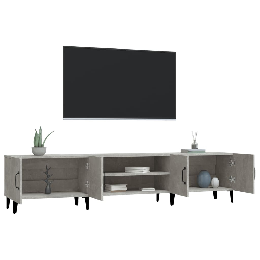 Tv-meubel 180x31,5x40 cm bewerkt hout betongrijs