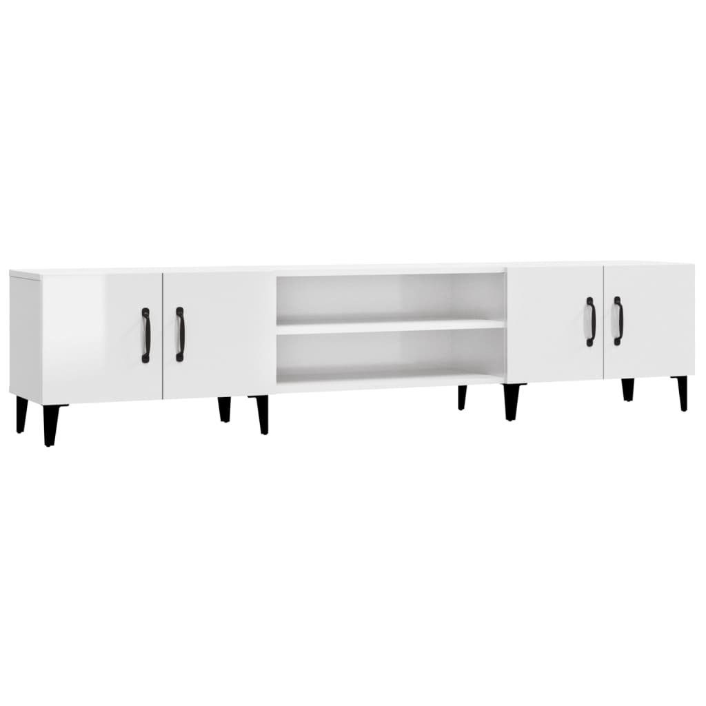 Tv-meubel 180x31,5x40 cm bewerkt hout hoogglans wit