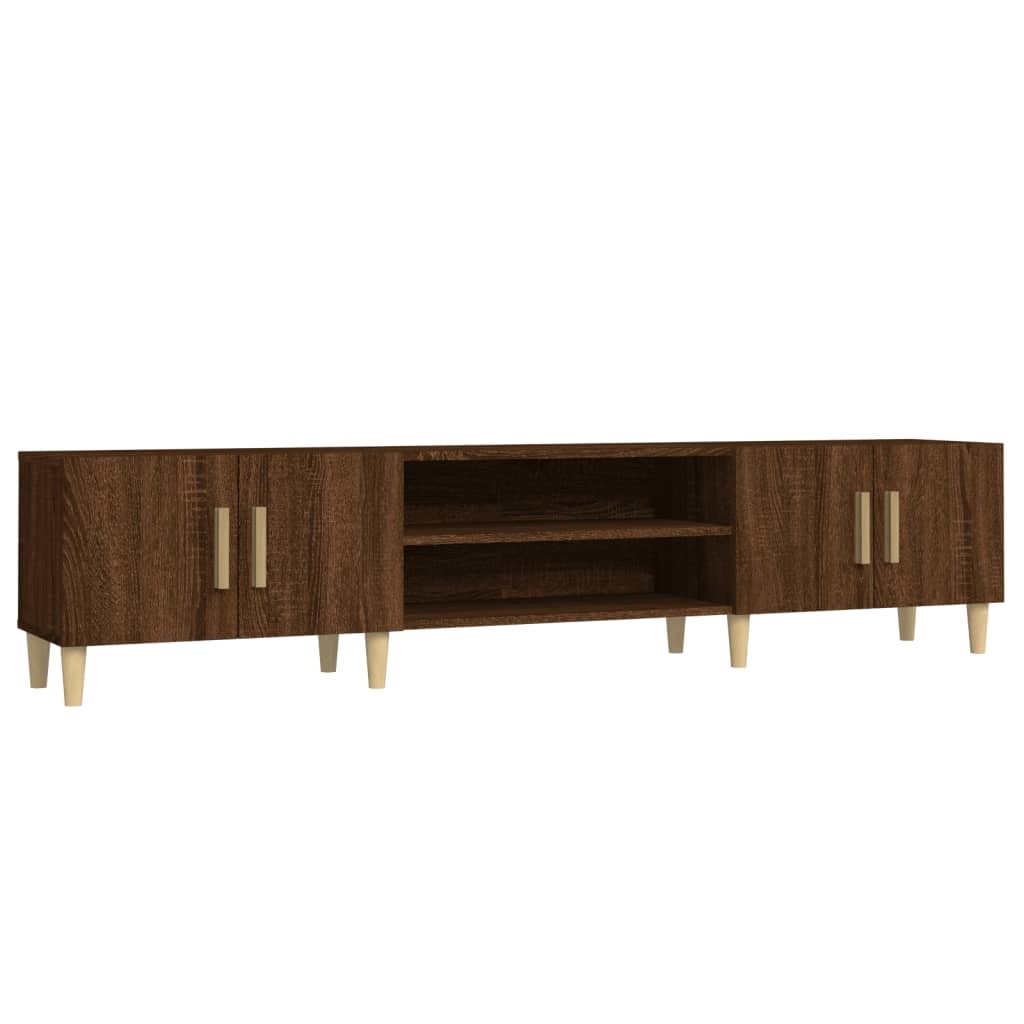 Tv-meubel 180x31,5x40 cm bewerkt hout bruin eikenkleur