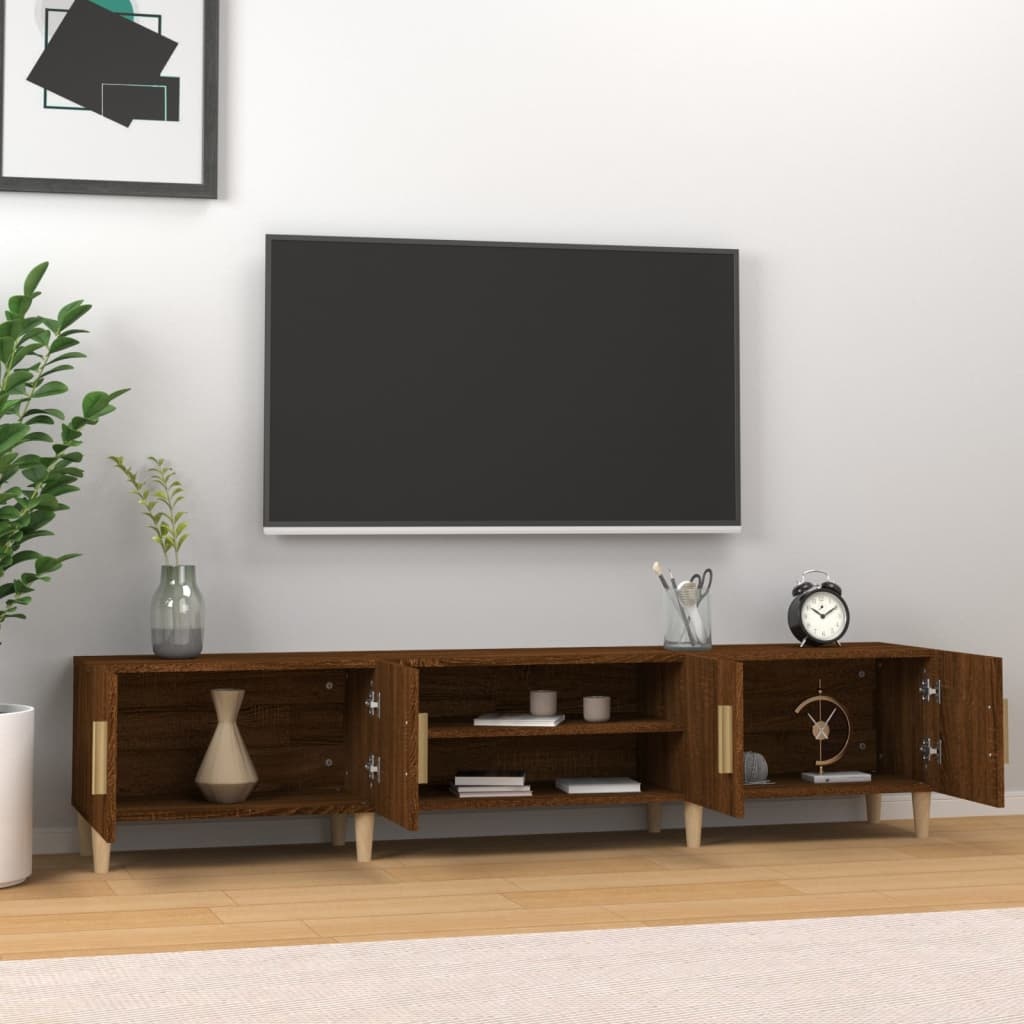Tv-meubel 180x31,5x40 cm bewerkt hout bruin eikenkleur
