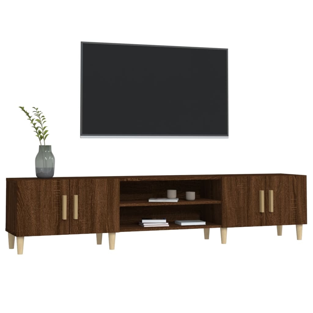 Tv-meubel 180x31,5x40 cm bewerkt hout bruin eikenkleur