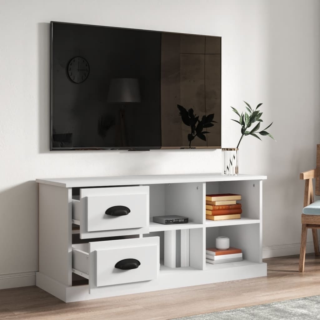 Tv-meubel 102x35,5x47,5 cm bewerkt hout wit