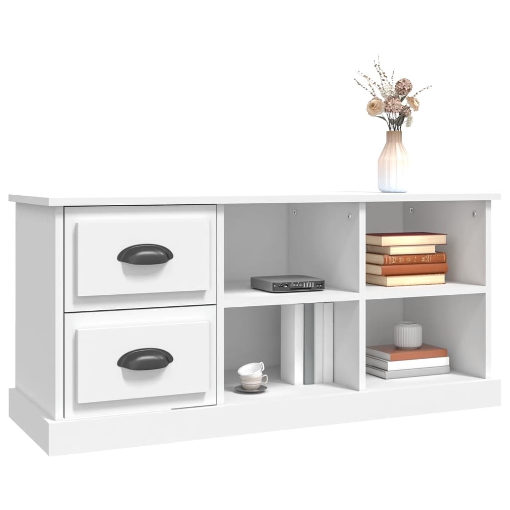Tv-meubel 102x35,5x47,5 cm bewerkt hout wit