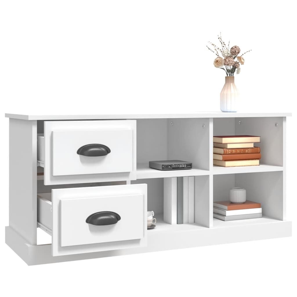 Tv-meubel 102x35,5x47,5 cm bewerkt hout wit
