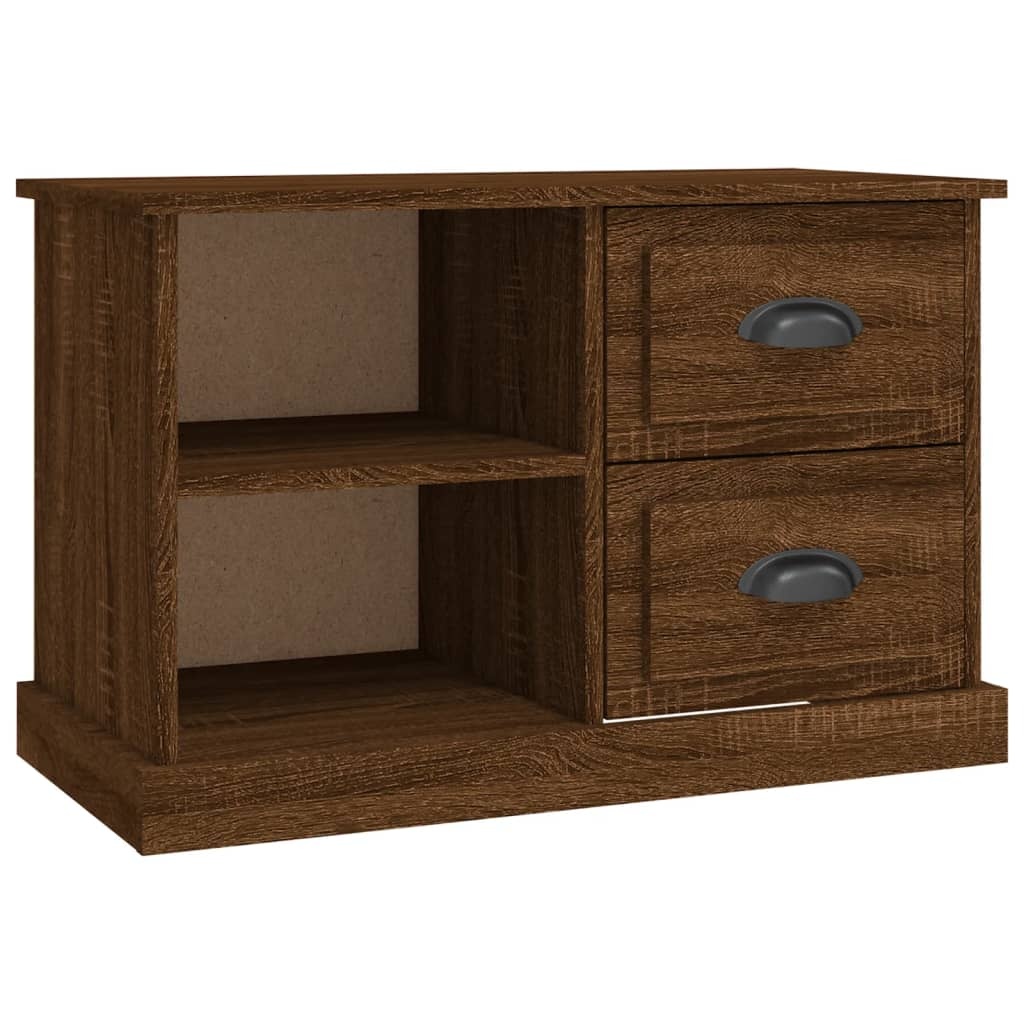 Tv-meubel 73x35,5x47,5 cm bewerkt hout bruineikenkleurig