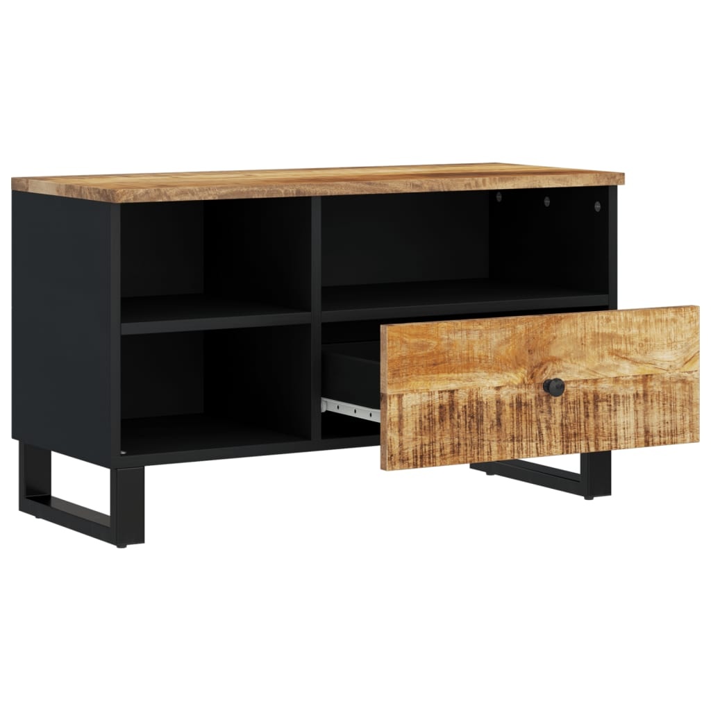 Tv-meubel 80x33x46 cm massief mangohout en bewerkt hout