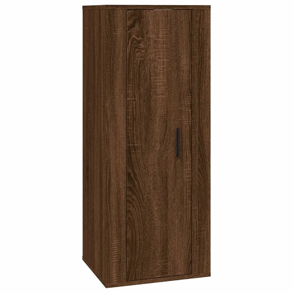 4-delige Tv-meubelset bewerkt hout bruineikenkleurig