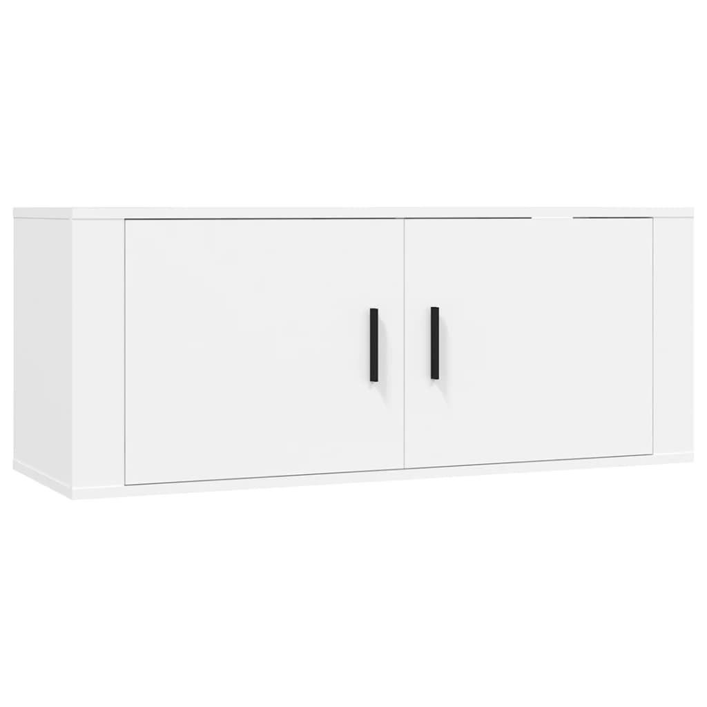 2-delige Tv-meubelset bewerkt hout wit