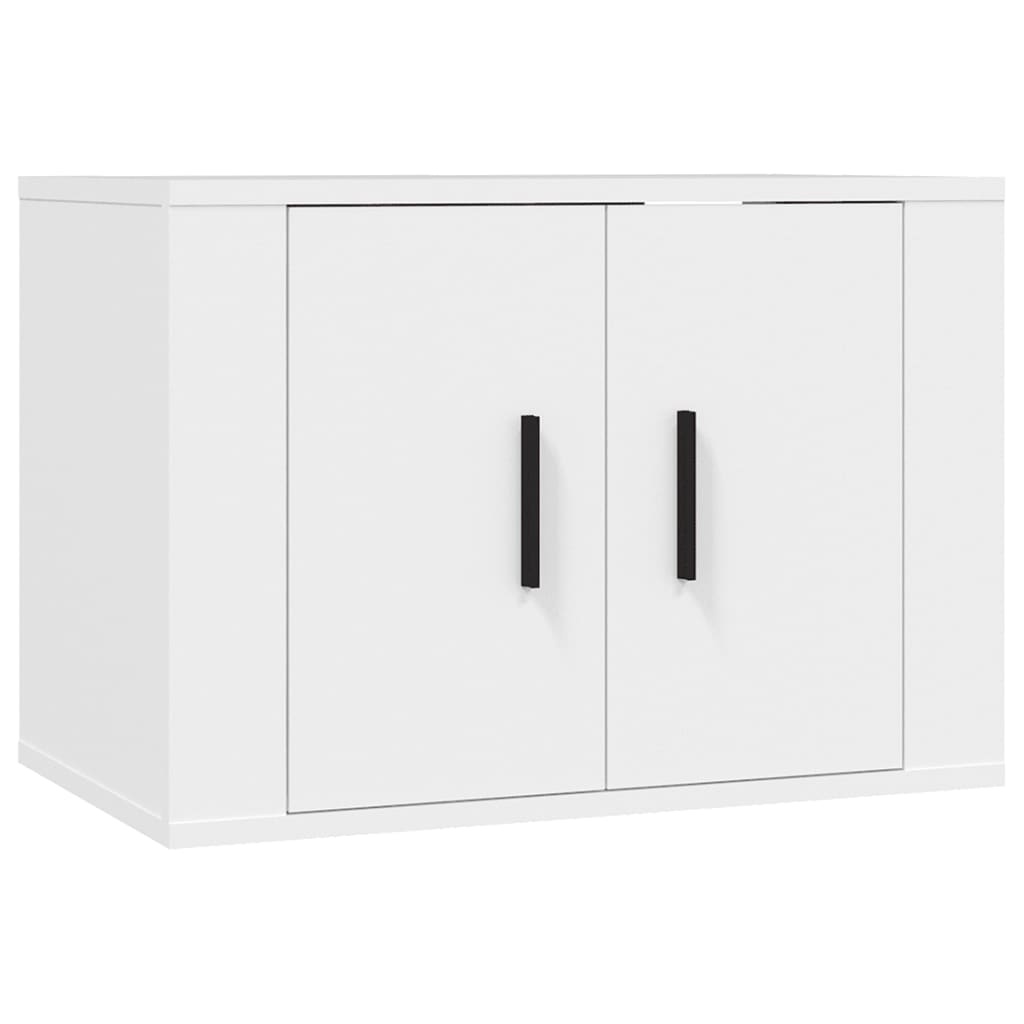 2-delige Tv-meubelset bewerkt hout wit