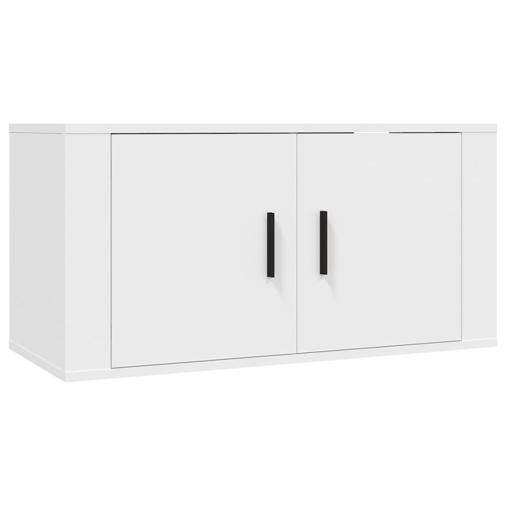 3-delige Tv-meubelset bewerkt hout wit