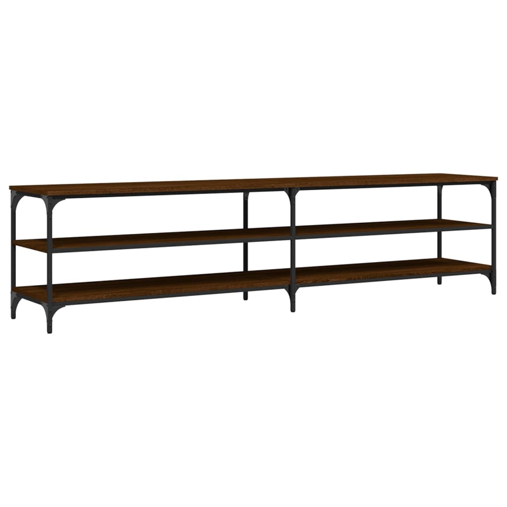 Tv-meubel 200x30x50 cm bewerkt hout metaal bruin eikenkleur