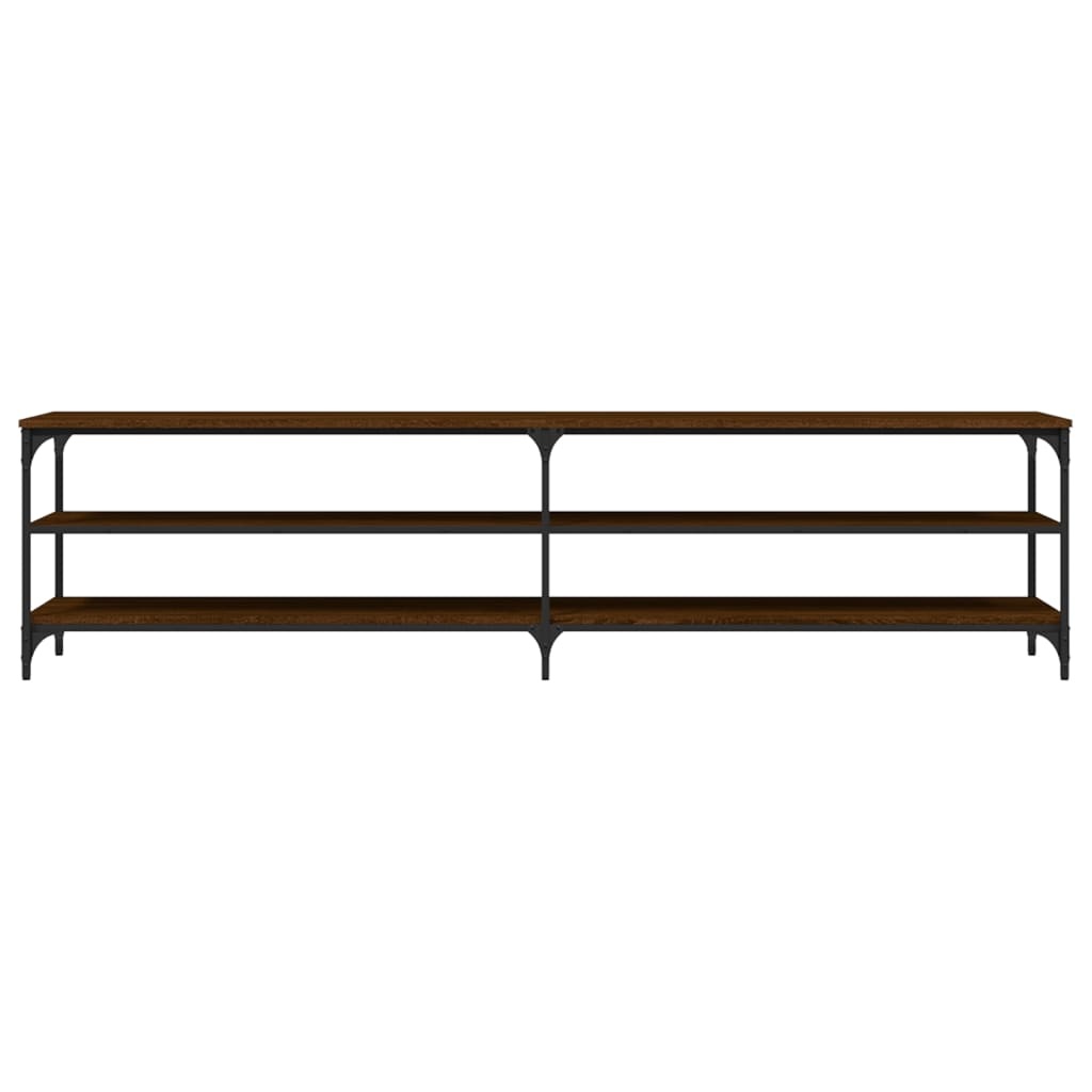 Tv-meubel 200x30x50 cm bewerkt hout metaal bruin eikenkleur