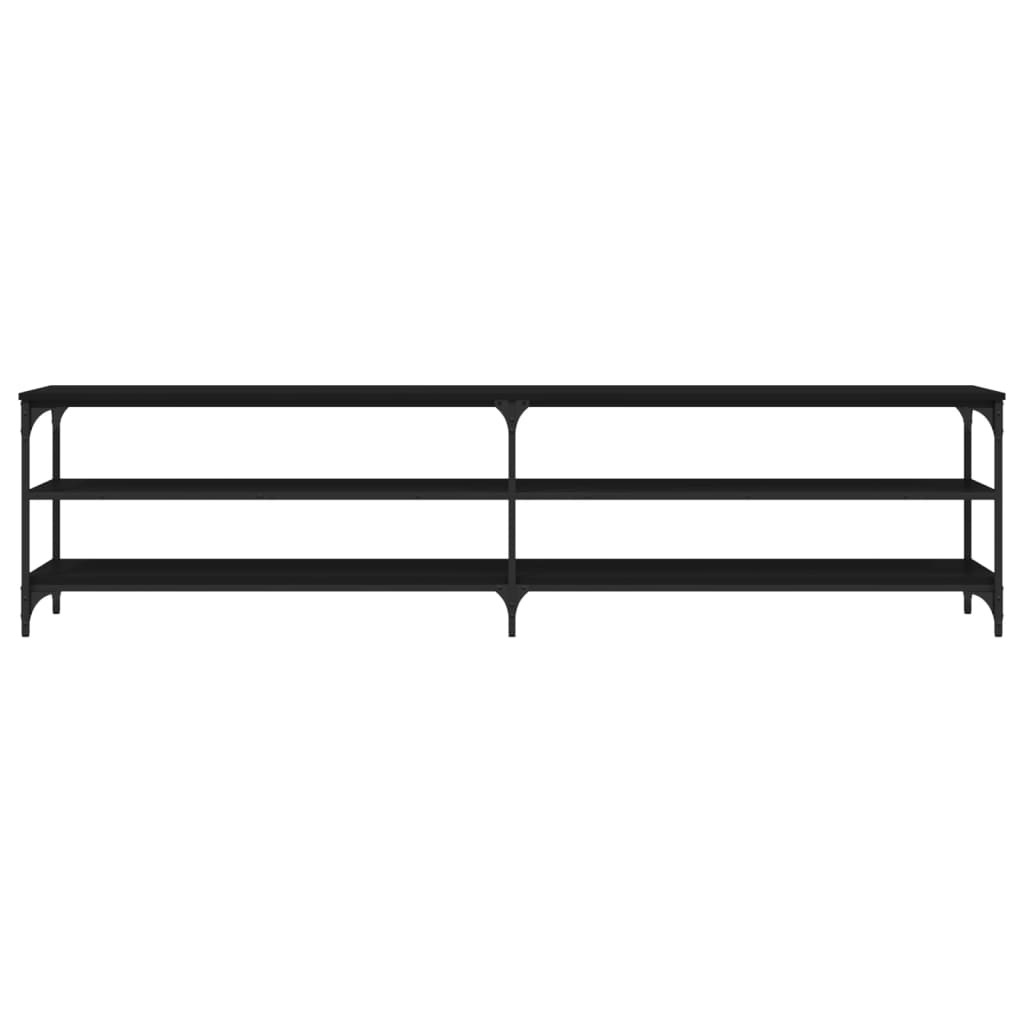 Tv-meubel 200x30x50 cm bewerkt hout metaal zwart