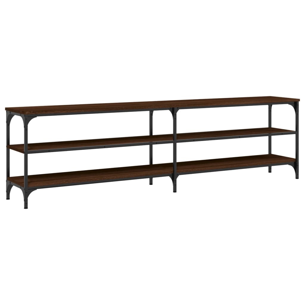 Tv-meubel 180x30x50 cm bewerkt hout metaal bruineikenkleurig