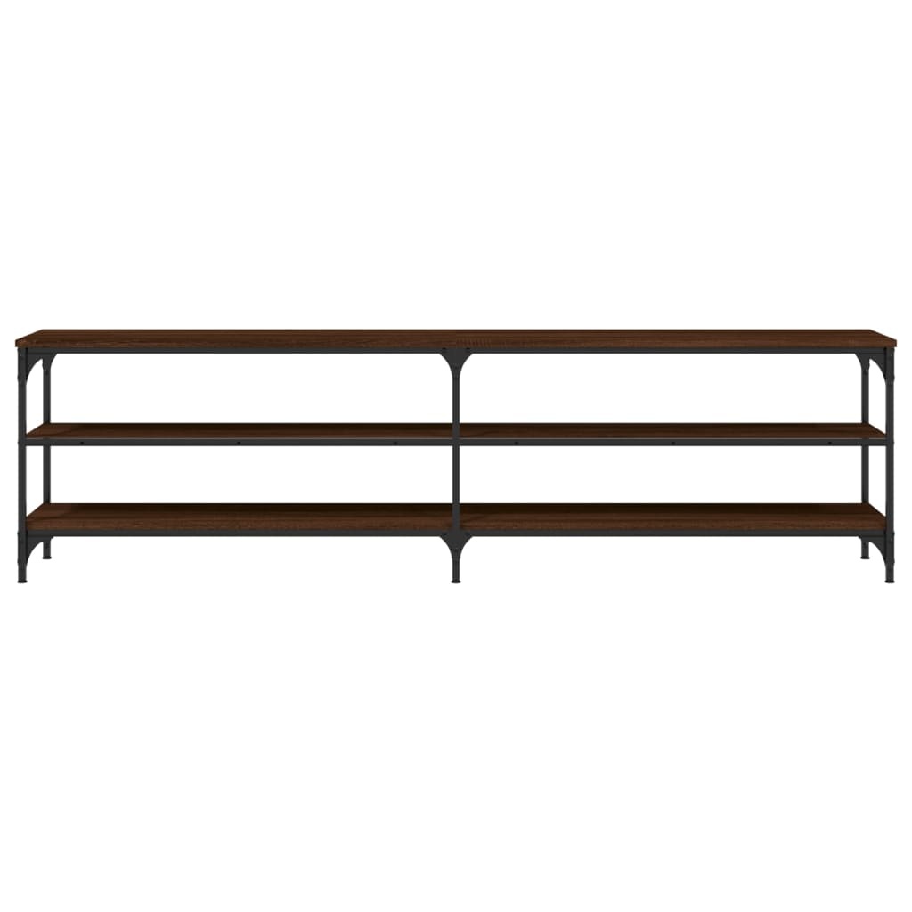 Tv-meubel 180x30x50 cm bewerkt hout metaal bruineikenkleurig
