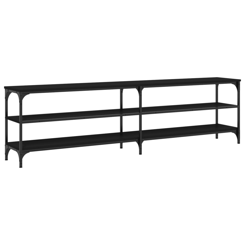 Tv-meubel 180x30x50 cm bewerkt hout metaal zwart