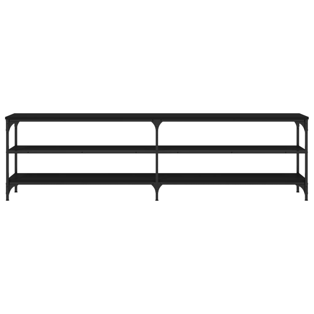 Tv-meubel 180x30x50 cm bewerkt hout metaal zwart