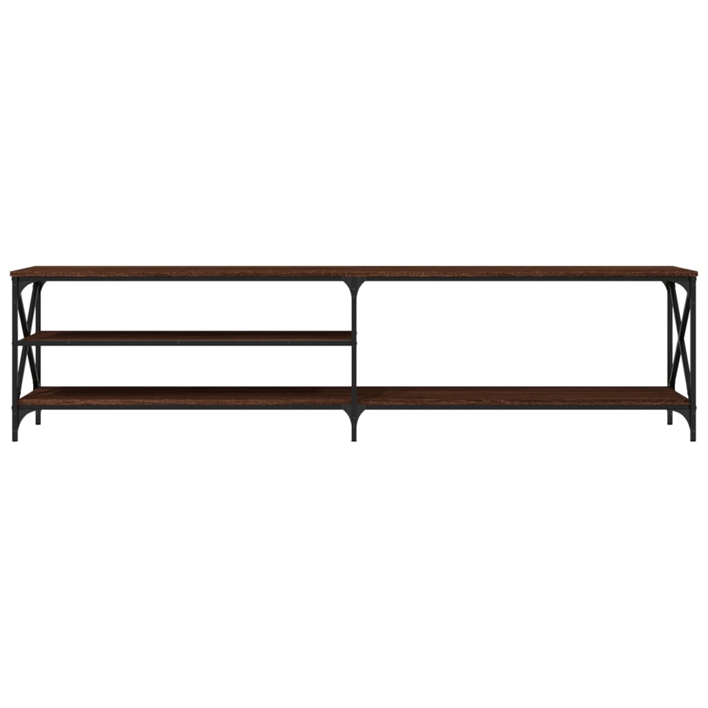 Tv-meubel 200x40x50 cm bewerkt hout metaal bruineikenkleurig